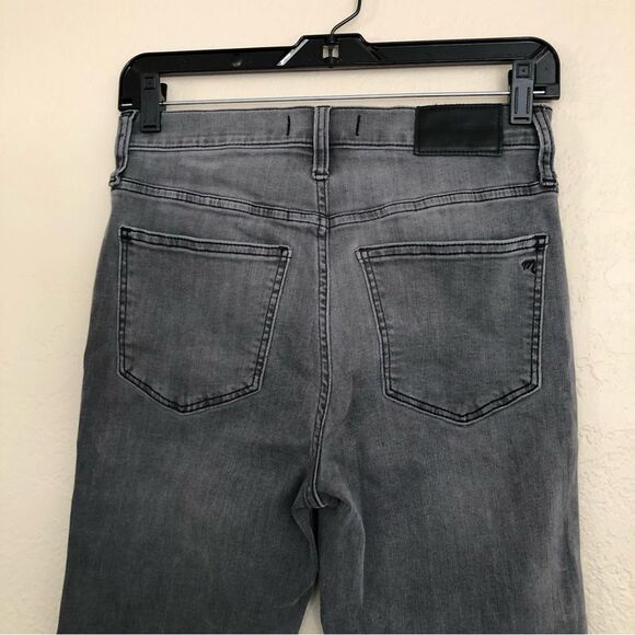 Madewell Stovepipe Grey Gray High Rise Jeans Size 25 Straight Leg Raw Hem - Picture 7 of 15